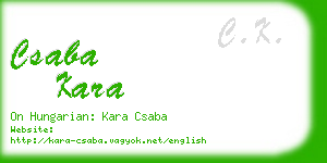 csaba kara business card